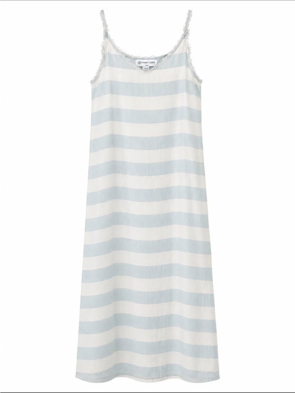 Point Zero Light Blue & White Striped Slip Dress